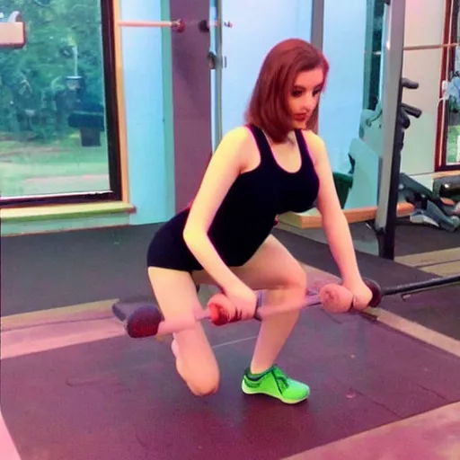 Prompt: Amouranth doing squats in a bird’s disguise