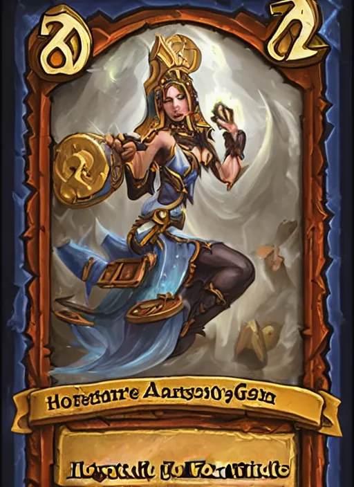 Prompt: hearthstone card art of Goddess of death