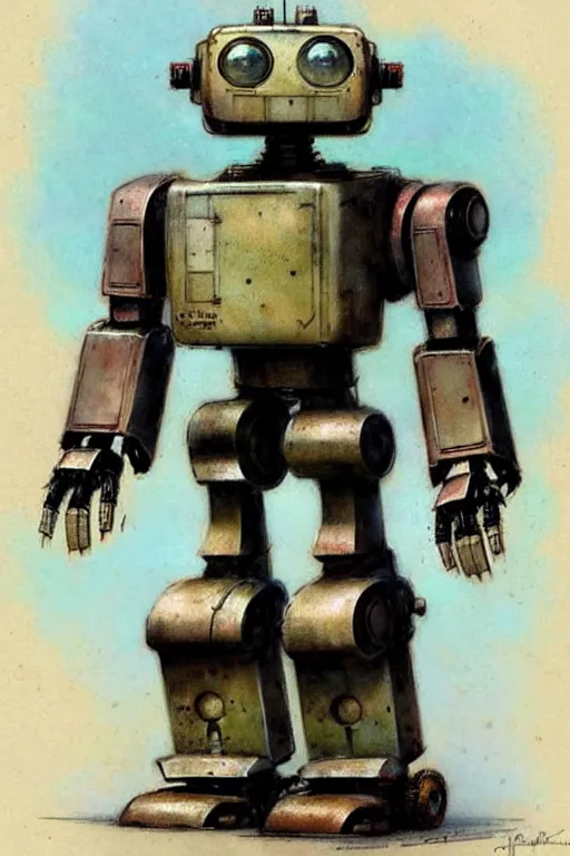 Image similar to (((((1950s ironclad robot . muted colors.))))) by Jean-Baptiste Monge !!!!!!!!!!!!!!!!!!!!!!!!!!!