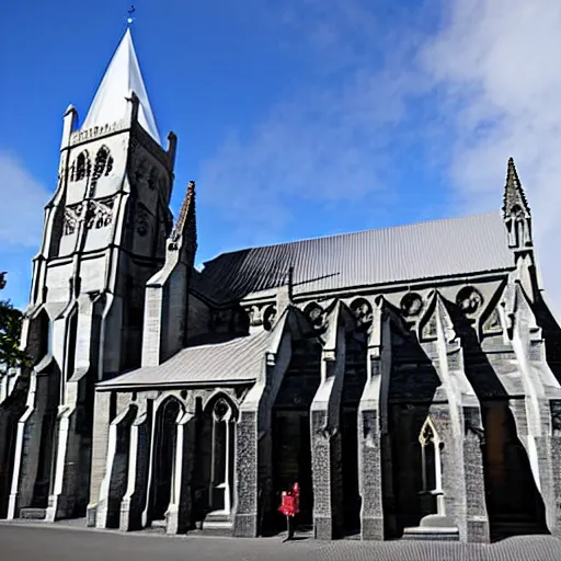 Image similar to a photograph of the christchurch cathedral in new zealand post earthquake