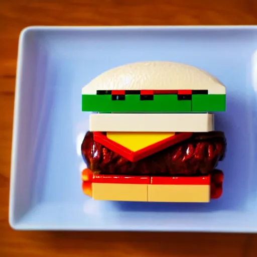 Image similar to a LEGO hamburger 35mm photograph