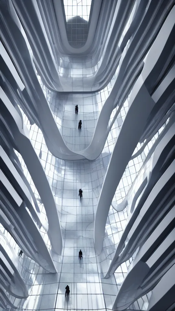 Image similar to the inside of a very tall building, big pods, big windows, octane render, warm colour scheme, white, cyberpunk architecture by zaha hadid, cinematic, scenery, unreal engine, render, cgsociety, modernism, futuristic, artstation, sci - fi, high detail, high quality, close up angle, people walking