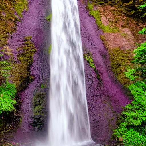 Image similar to photo of a purple fjord waterfall