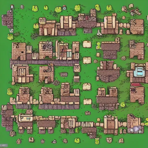 Image similar to a high detailed fantasy village vector art mapview, pepe the frog as a character, rpg village by dungeondraft, dofus, patreon content, hd, straight lines, vector, grid, dnd map, map patreon, fantasy maps, foundry vtt, fantasy grounds, aerial view, dungeondraft, tabletop, inkarnate, dugeondraft, roll 2 0