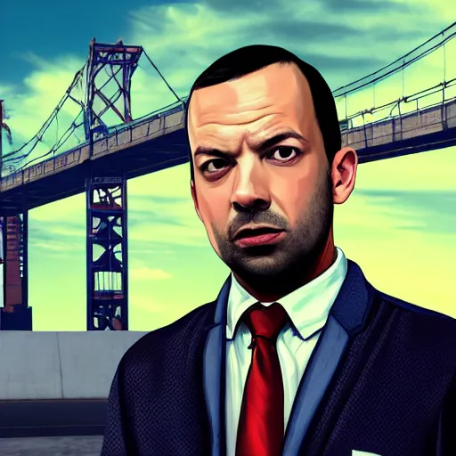 Image similar to andrew tate as a GTA style character on a loading screen, 4k, high detail, high-resolution photograph, professional photography, ultra-detail