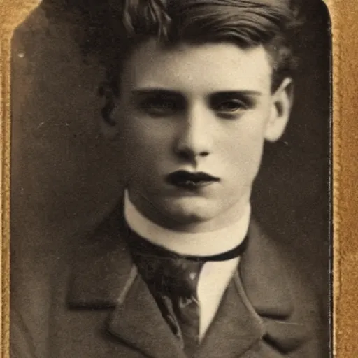 Prompt: a moderately handsome rebellious hot young guy, 1 9 0 8 photo