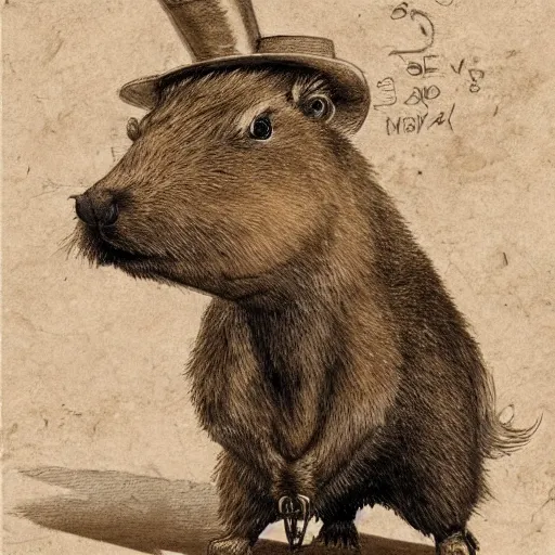 Prompt: a steampunk capybara, detailed