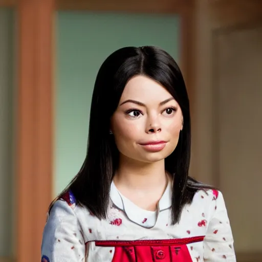 Image similar to Miranda Cosgrove as Meilin Lee in disney turning red live action, 8k full HD photo, cinematic lighting, anatomically correct, oscar award winning, action filled, correct eye placement,