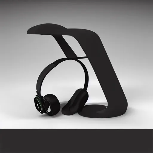 Image similar to wireless headphone stand, futuristic, techno, cyberpunk, product design, render, concept, fun, cute