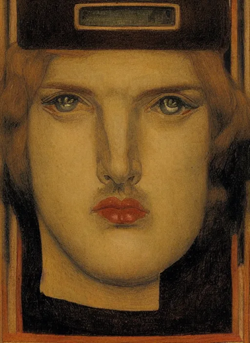 Image similar to a portrait of a robot by Dante Gabriel Rossetti