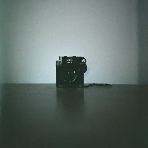 Prompt: a ghost captured on a film camera with expired film