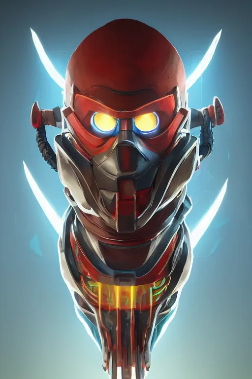 Image similar to epic mask helmet robot ninja portrait stylized as fornite style game design fanart by concept artist gervasio canda, behance hd by jesper ejsing, by rhads, makoto shinkai and lois van baarle, ilya kuvshinov, rossdraws global illumination radiating a glowing aura global illumination ray tracing hdr render in unreal engine 5