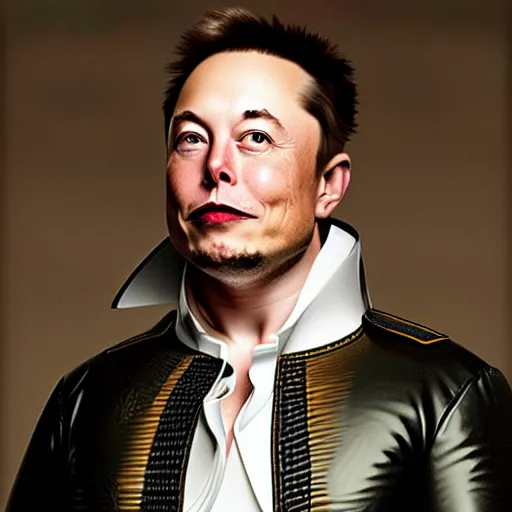 Image similar to elon musk as a musketeer, he has a big hat and holds a shiny sword