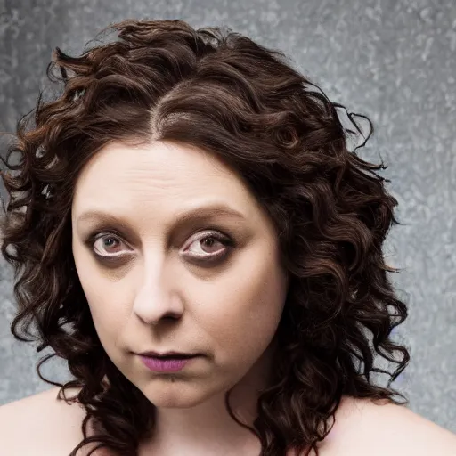 Image similar to rachel bloom as medusa with ghostly snakes for hair, highly detailed, hyper realistic, 8 k resolution