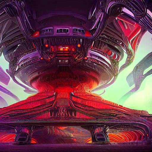 Prompt: alien superstructures, intricate, detailed, vibrant colors, volumetric lighting, scifi, fantasy, awe inspiring, digital art, trending on arstation