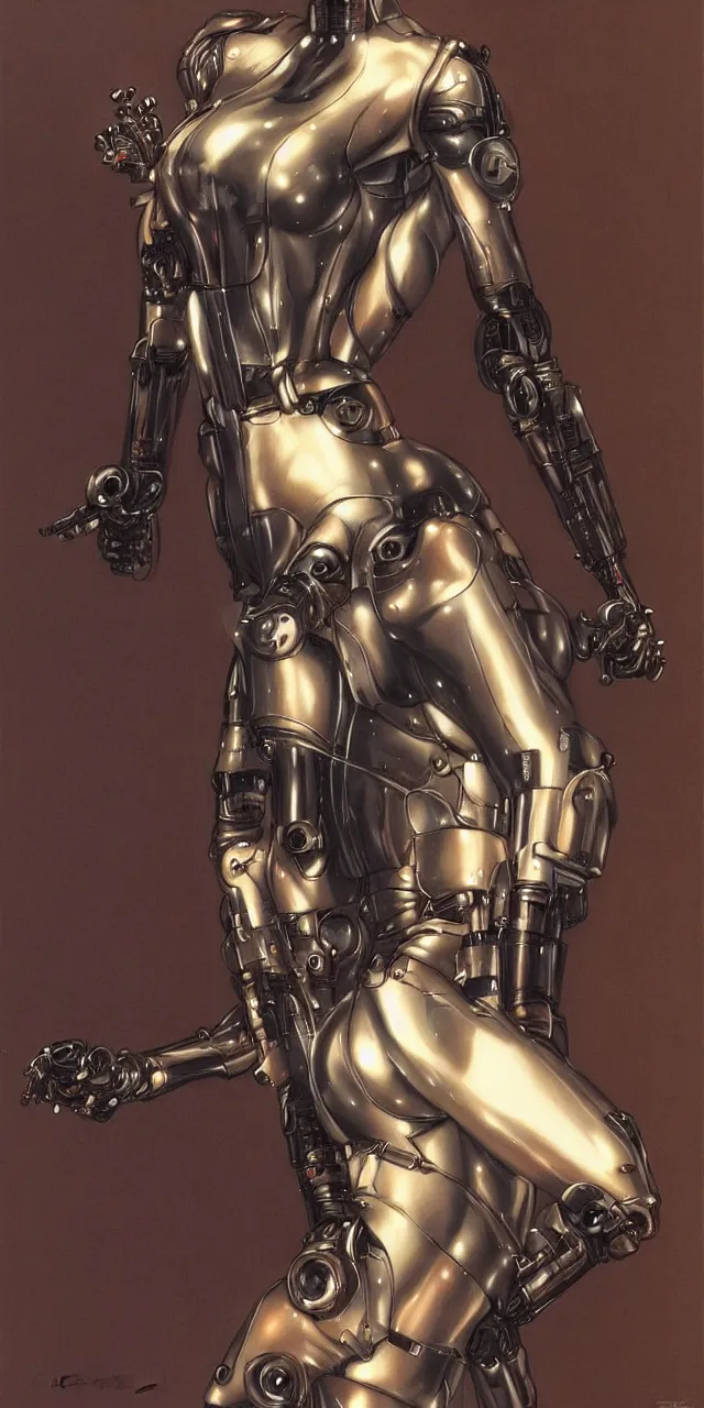 Image similar to beauty Blade Runner woman, robotic, cyberpunk, trending on artstation, by Hajime Sorayama and Boris Vallejo