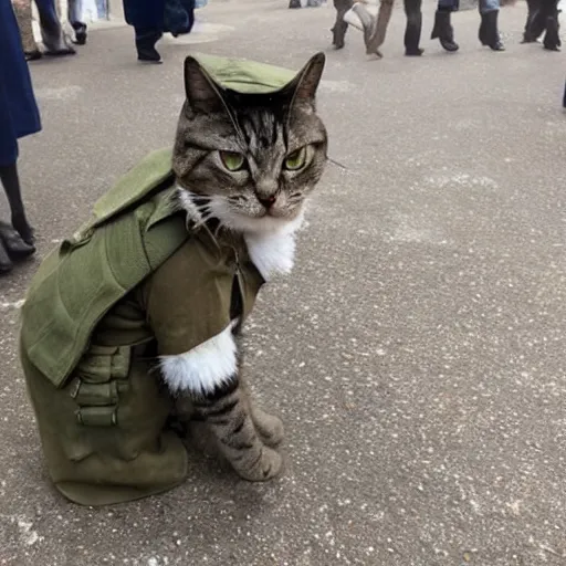 Image similar to cat dressed like british ww 2 soldier