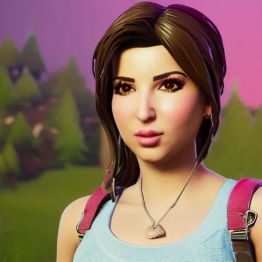 Image similar to a detailed portrait of nancy ajram in fortnite, unreal engine 5 rendered, incredibly highly detailed and realistic, 8 k, sharp focus, studio quality