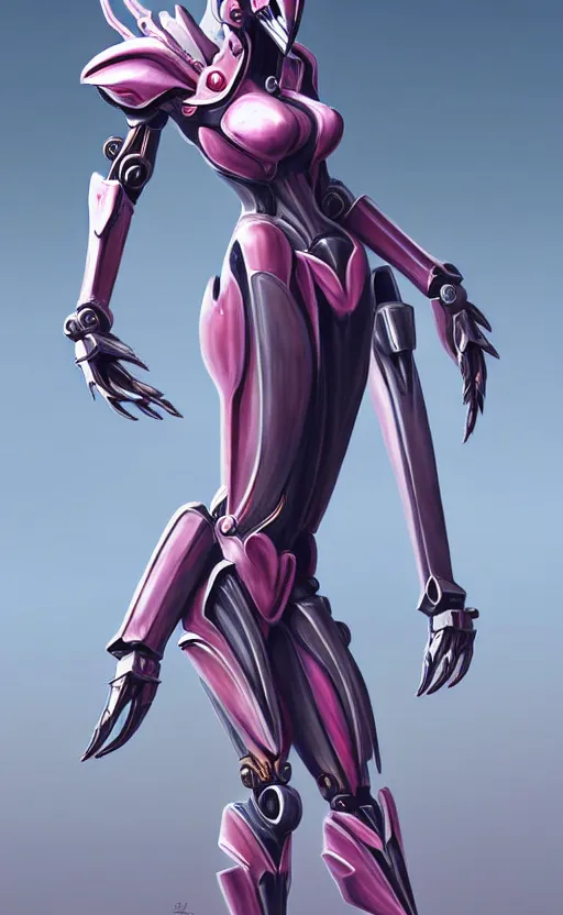 Prompt: extremely detailed giantess shot, close front shot, of a goddess that's a giant beautiful stunning anthropomorphic robot female dragon, standing majestically on a mountain, elegant pose, robot dragon claws, streamlined pink armor, detailed sharp metal claws, thick warframe thighs, long elegant tail, detailed warframe fanart, destiny fanart, high quality digital art, giantess art, furry art, warframe art, Destiny art, furaffinity, DeviantArt, artstation, 8k HD, octane render