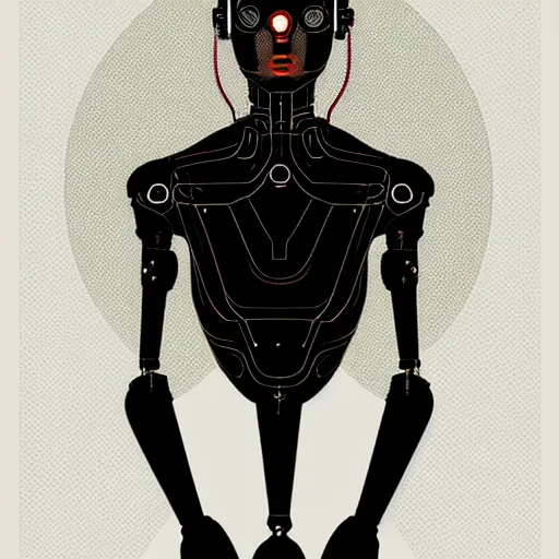 Prompt: a cybernetic mannequin by victo ngai and jakub rebelka, trending on artstation