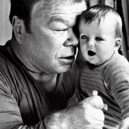 Image similar to william shatner arguing with baby