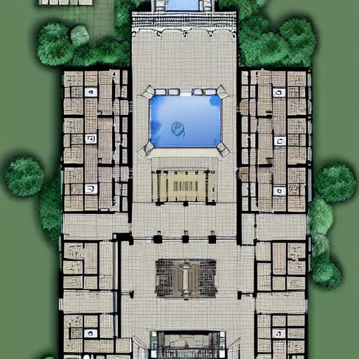 Prompt: floor plan, gothic castle, architecture