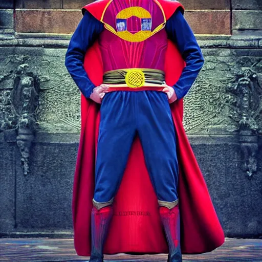 Image similar to conceptual barcelona uniform with doctor strange design, photography, filmic, cinematic, glamor shot