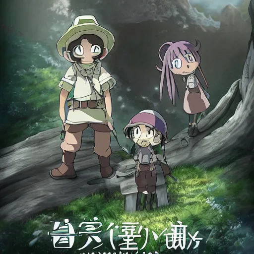 Image similar to made in abyss, illustrations in clear colors, animated film, by studio ghibli