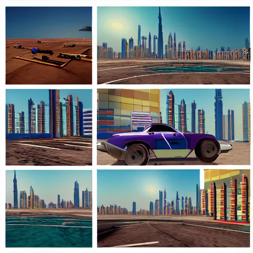 Prompt: gta : dubai, pallet color