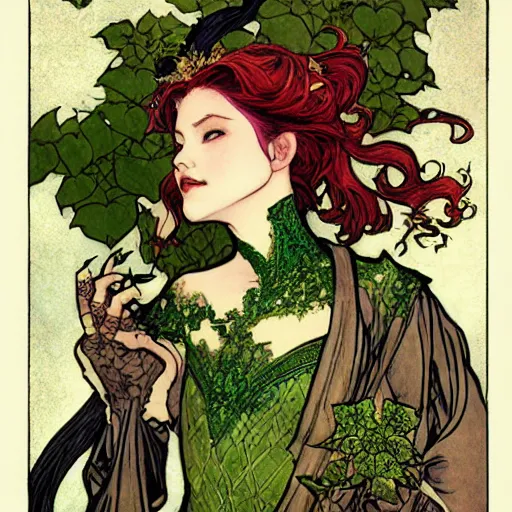 a beautiful painting of poison ivy as a medieval | Stable Diffusion ...