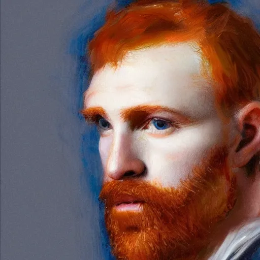 Image similar to highly detailed portrait of a ginger mans face who has spaghetti bolognese for hair, artstation, 8 k, sfx, john singer sargent.