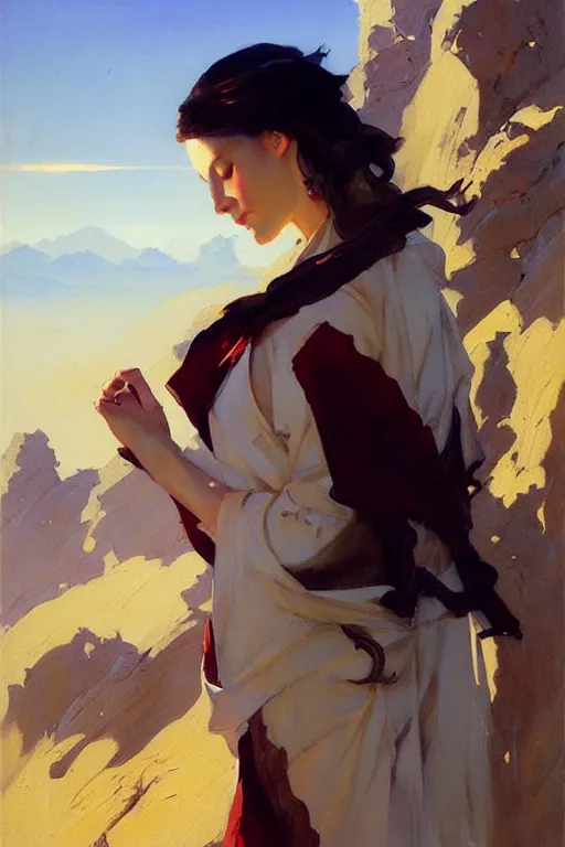 Prompt: landscape, taoism, painting by greg rutkowski, j. c. leyendecker, artgerm