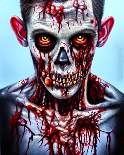 Image similar to a realistic detailed portrait painting of a zombie