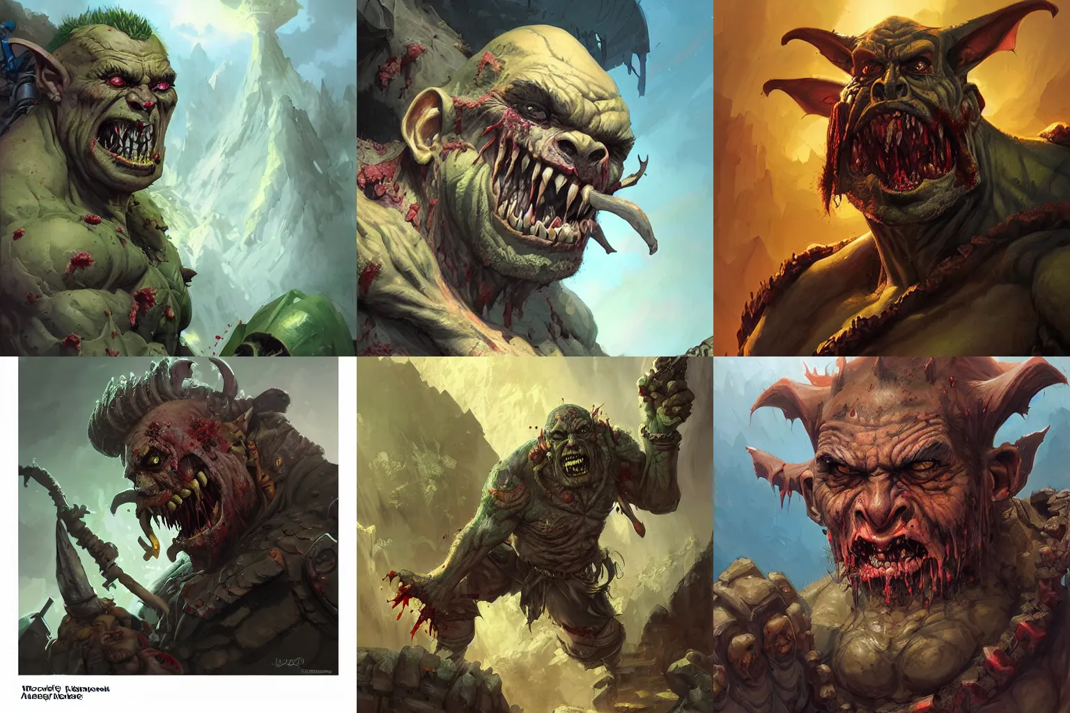 Prompt: portrait of an orc zombie in a scenic environment by jesper ejsing and eddie mendoza