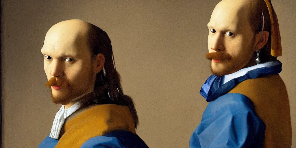 Prompt: a detailed portrait of Tobias Funke painted by Vermeer