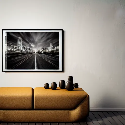 Image similar to photo of wall with collection of framed art for rich collectors, ultra - realistic hdr highly detailed cinematic lighting