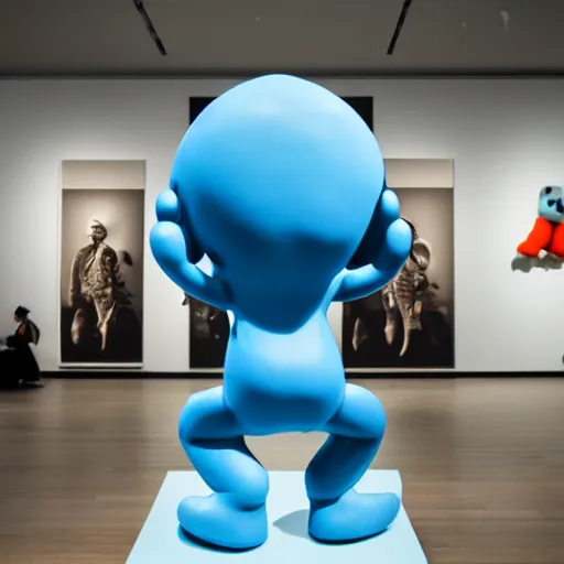 Prompt: KAWS Smurf , 8K concept art, modern contemporary art, MOMA