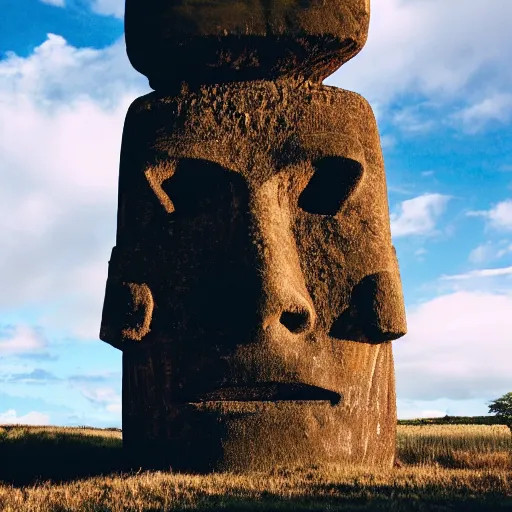 studio photo of a moai drinking wine : r/weirddalle