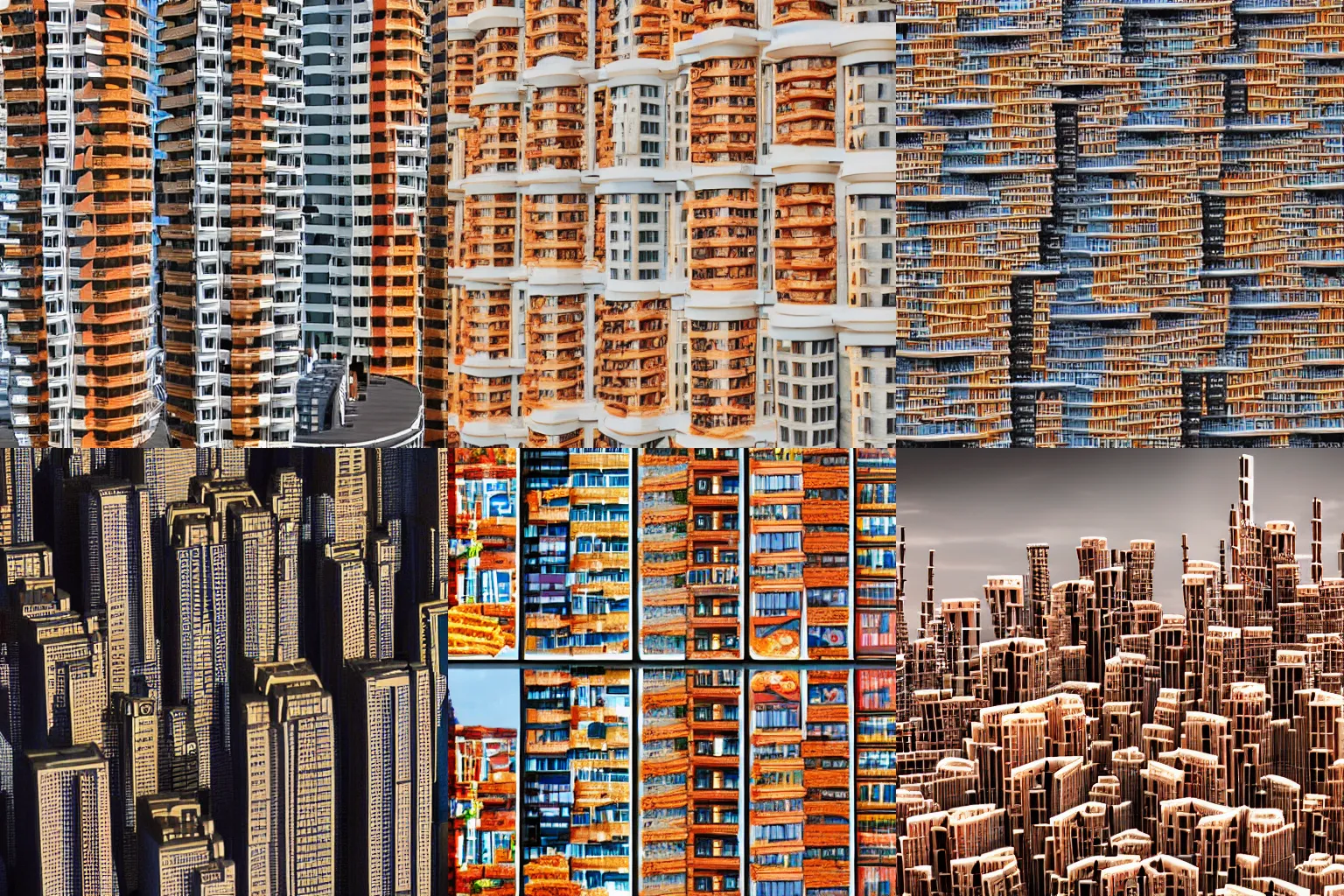 Prompt: cityscape buildings made of pizza, architecture, 8 k