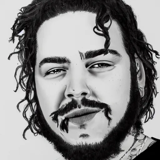 Image similar to post malone, detailed, clean, realistic