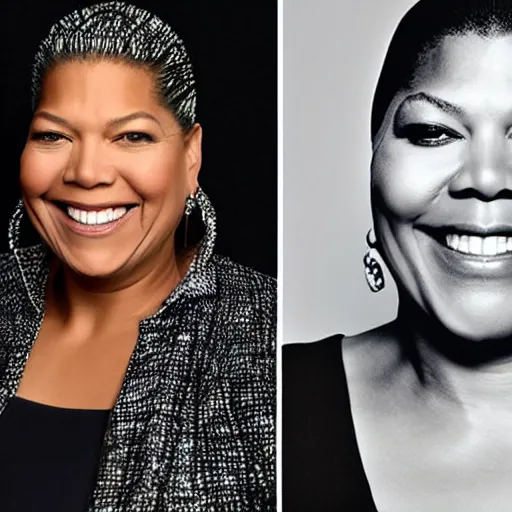 Prompt: queen latifah grinning with huge teeth, award winning portrait photography