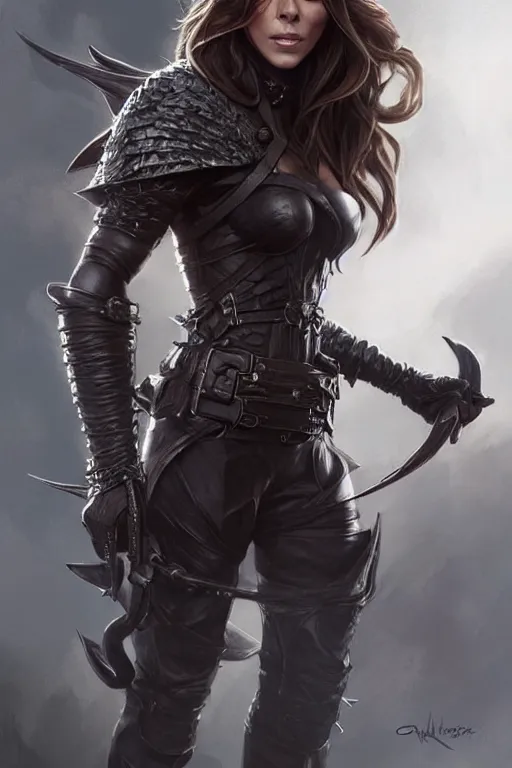 Prompt: kate beckinsale as dnd thief, weared in leather armor, highly detailed, d & d, fantasy, highly detailed, digital painting, trending on artstation, concept art, sharp focus, illustration, art by artgerm and greg rutkowski and magali villeneuve