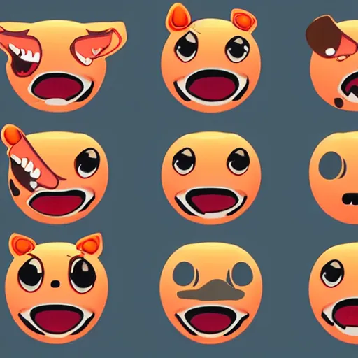 Image similar to high quality photograph of a rabid dog with rabies, emoji faces are rabies foam, trending on artstation