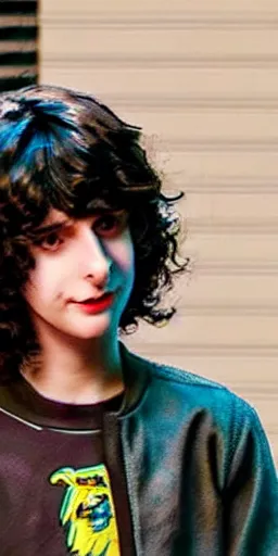 Image similar to finn wolfhard dressed as nico di angelo