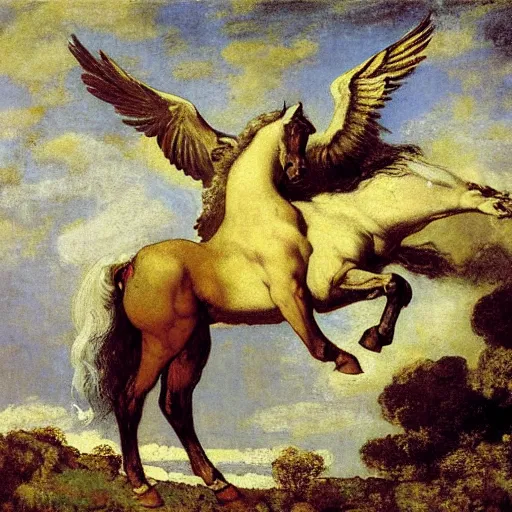 Image similar to pegasus painting by gustave courbet