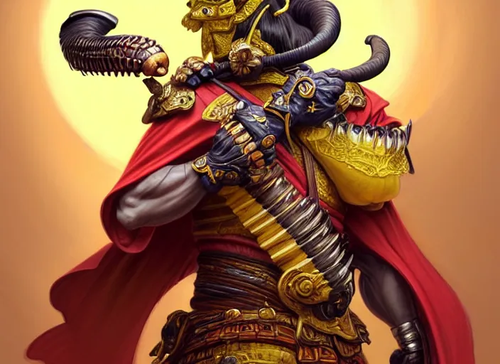 Image similar to a anthropomorphic banana wearing samurai armor, diffuse lighting, fantasy, intricate, elegant, highly detailed, lifelike, photorealistic, digital painting, artstation, illustration, concept art, smooth, sharp focus, art by frank frazetta and marco bucci and loish and rossdraws and artgerm and alphonse mucha