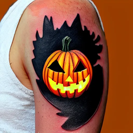 pumpkins evil blackandgrey tattoo TheMightyHorsemanTa  Flickr
