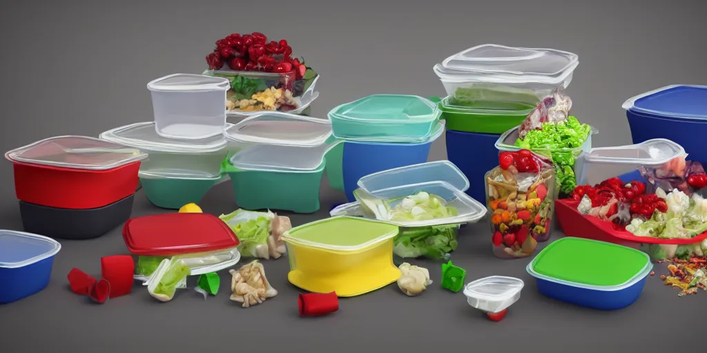 Prompt: photorealistic scene of a tupperware war, 4k