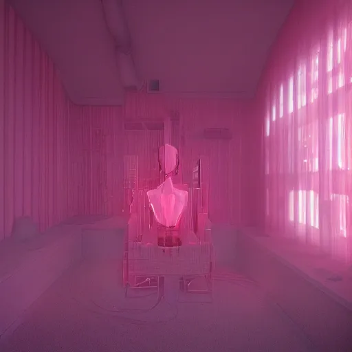 Prompt: pink nightmares, by beeple