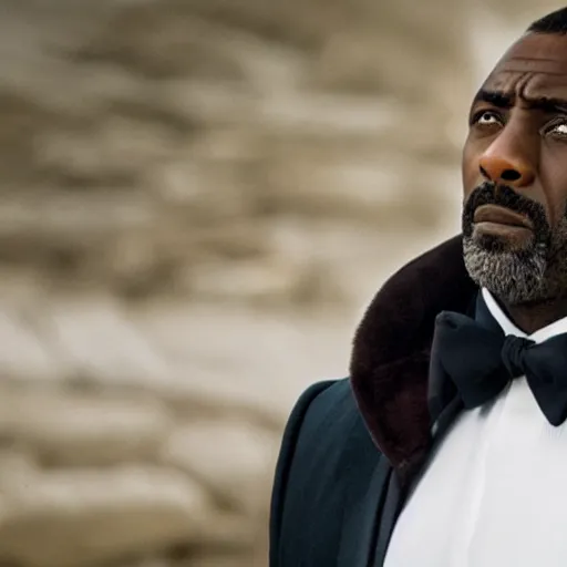 Image similar to film still of Idris Elba as James Bond in new James Bond movie